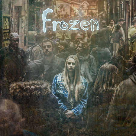 Artwork of “Frozen”: a music track from Edouard Andre Reny, where a crystalline female vocal guides the listener into a punchy electro-pop chart hit, with guitars, bass, synths and drums. Catchy hooks make you want to jump around full of energy!